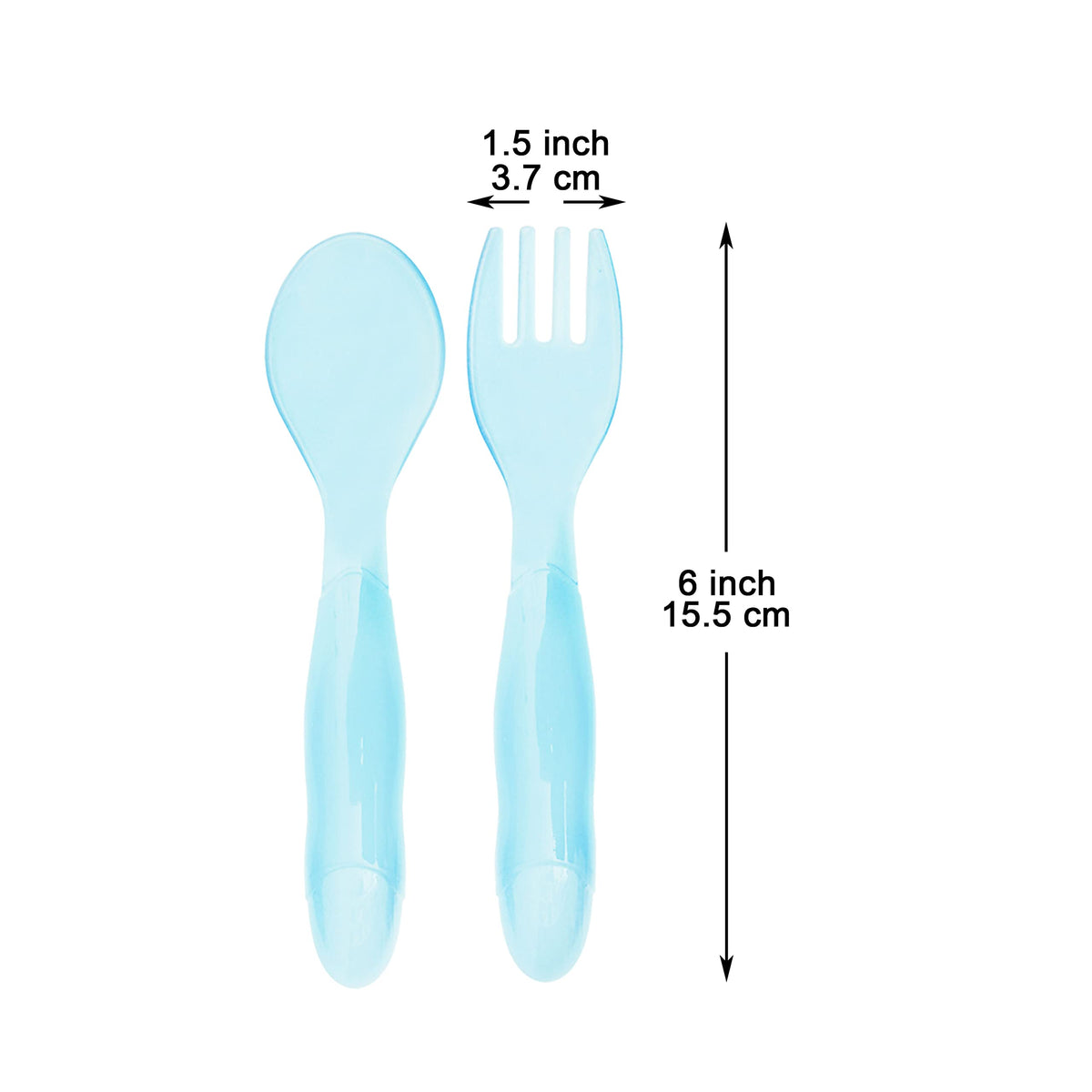 Youngever 18 utensilios de plástico para niños, tenedores de plástico para niños, cucharas para niños, tamaño grande, juego de 9 en 9 colores costeros