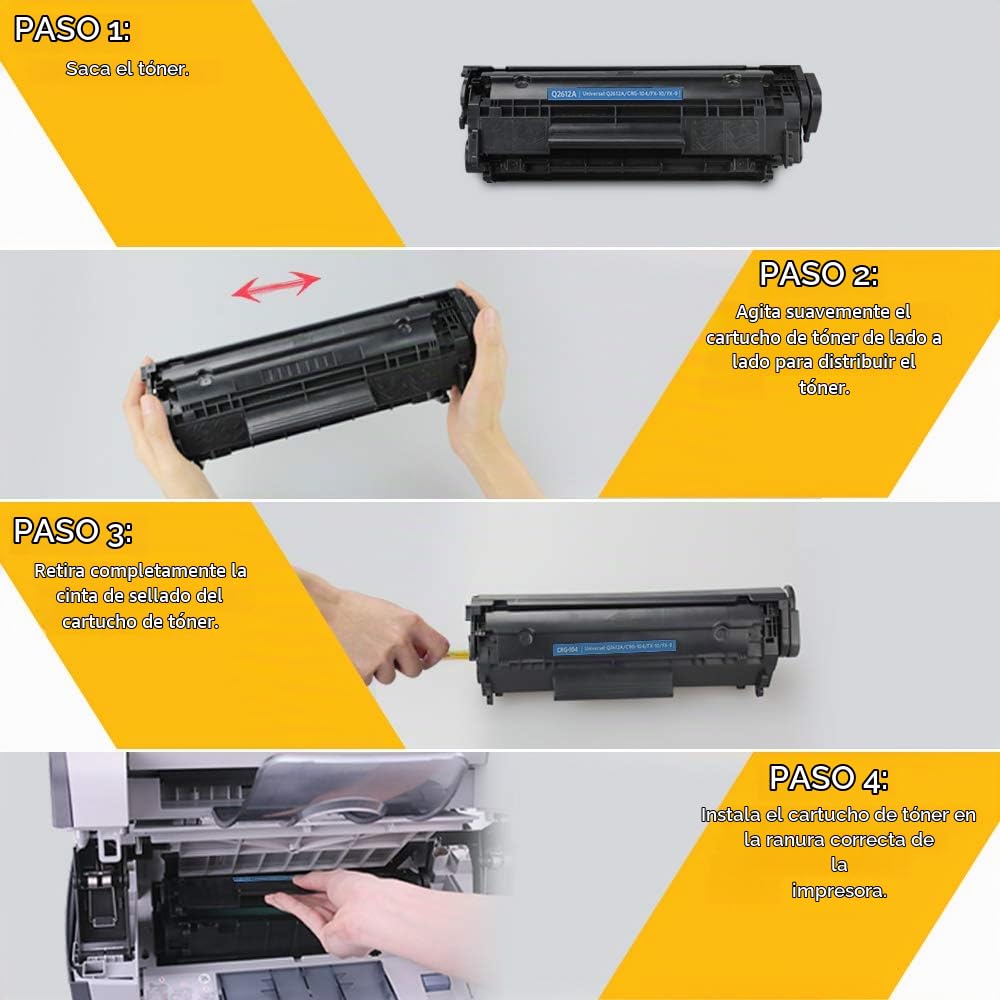 Cartucho de Tóner V4INK Negro Genérico Compatible con HP Laserjet 12A Q2612A