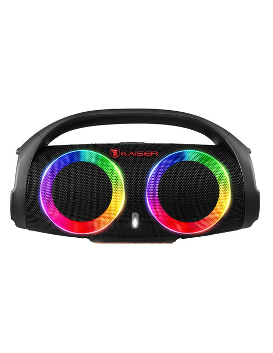 Kaiser Bocina Recargable a Prueba de Salpicaduras Circle Light Potencia de 16W 2X3 Pulgadas KSW-2018BK
