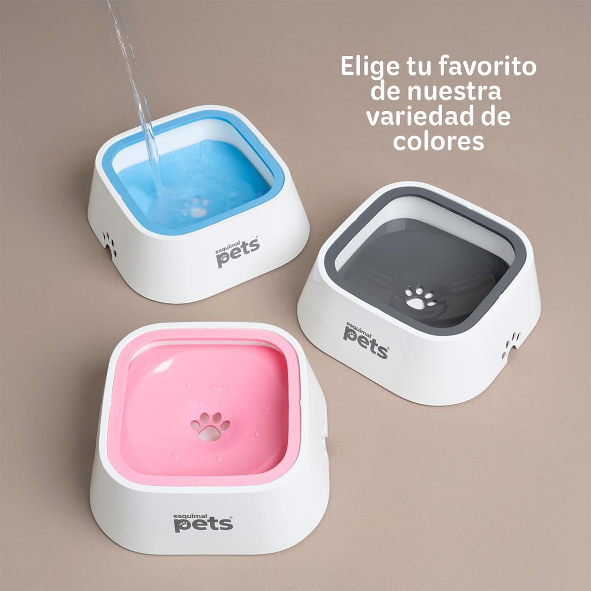 Plato Esquimal Gris Blanco Antisalpicaduras para Perro 1.5 LTS