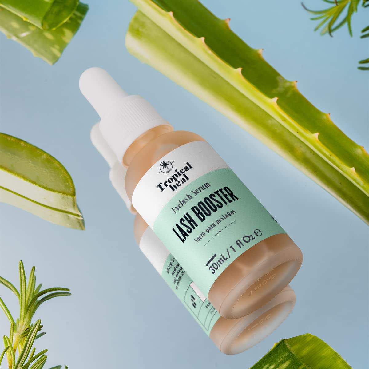 Tropical Heal - 2 Sueros Naturales Lash Booster para Crecimiento de Pestañas y Cejas - Tratamiento Nutritivo y Fortalecedor para Pestañas Más Largas y Fuertes - Fórmula con Extractos 100% Naturales, 30 ml c/u