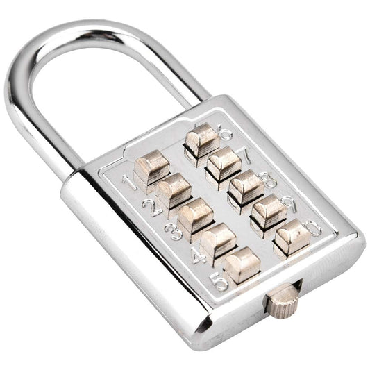 Contraseña de candado, botón ciego de combinación de botón de 10 dígitos, cerradura antirrobo con combinación de botones