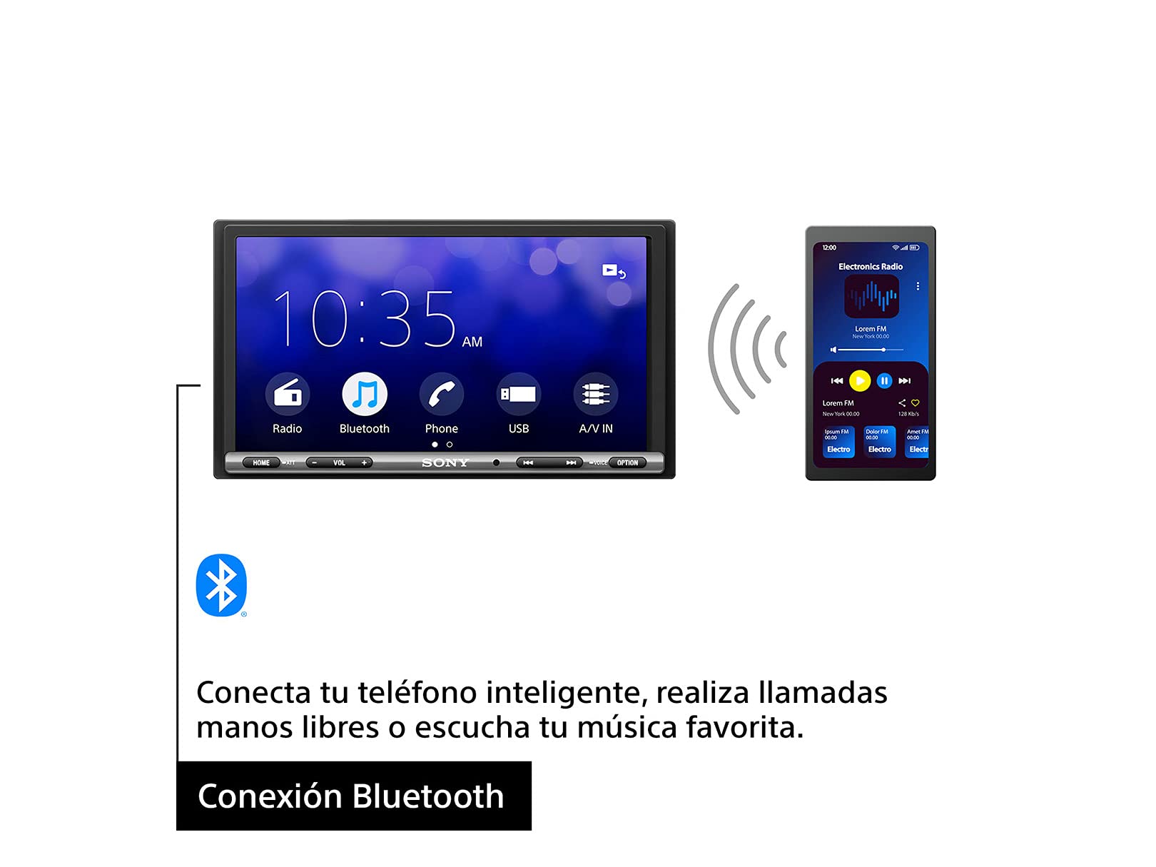 Pantalla Táctil Sony con Bluetooth Apple CarPlay y Android Auto 6.95 XAV-AX3200