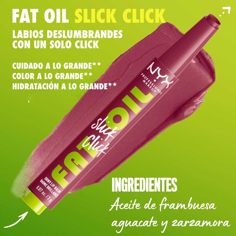 NYX Professional Makeup, Fat Oil Slick Stick, Brillo de Labios, That's Major