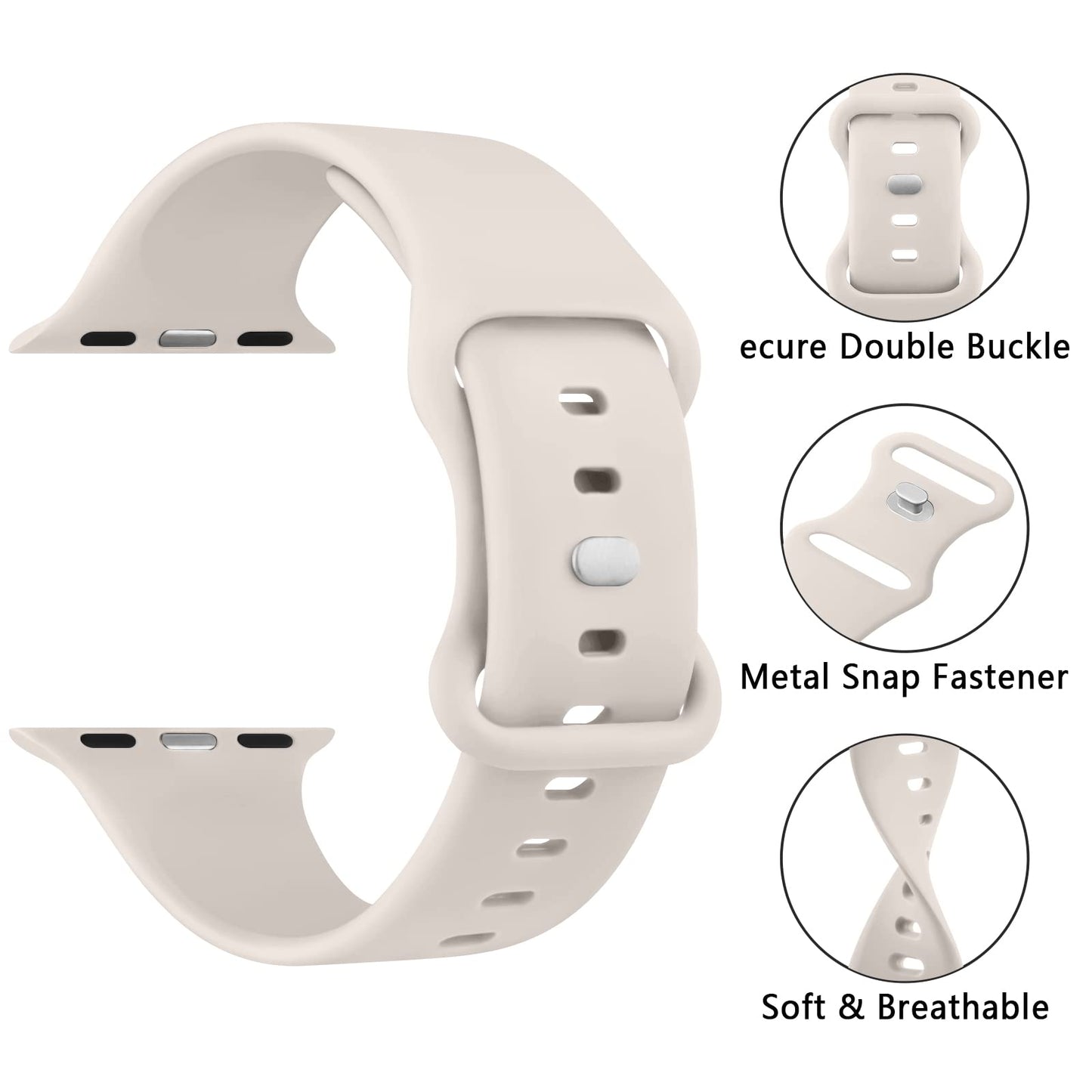 Paquete de Bandas de Silicona Líquida para Apple Watch 42mm Rojas para Mujeres y Hombres