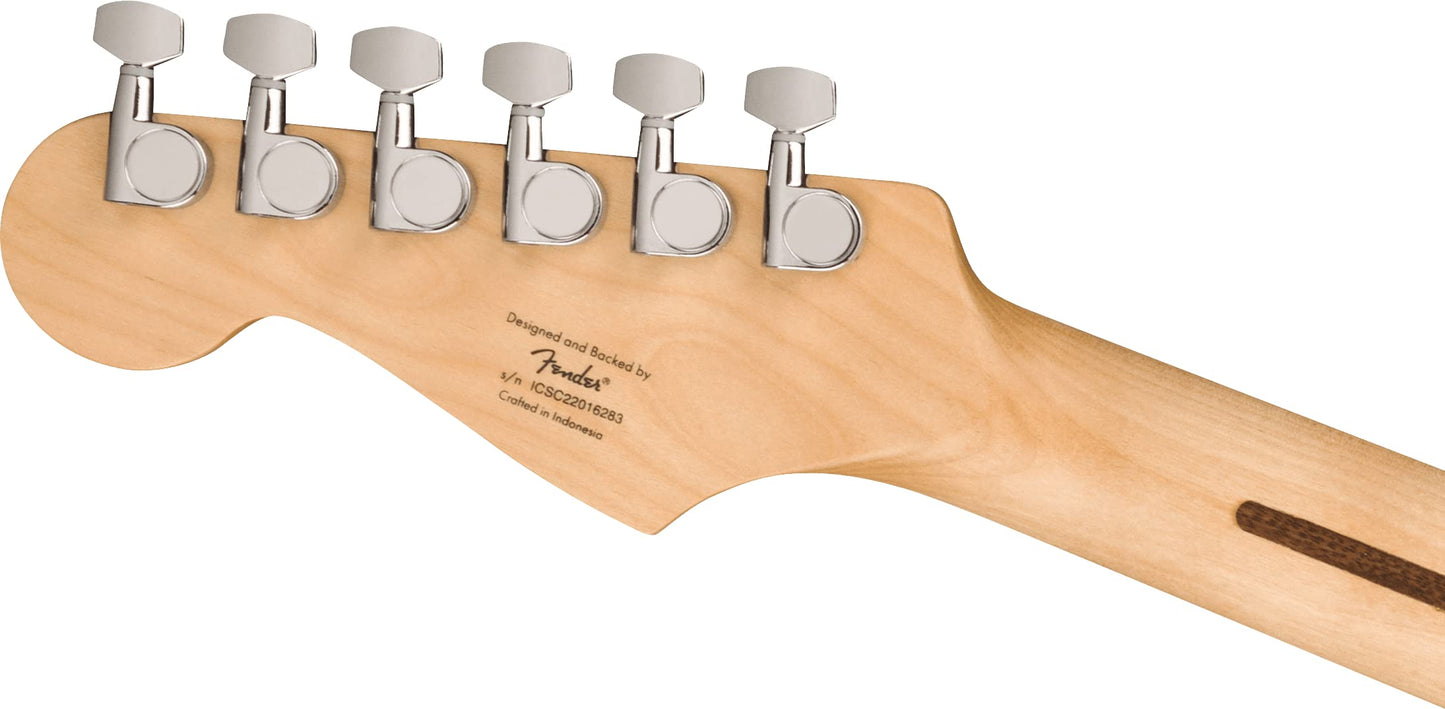 Fender Squier Sonic Stratocaster Electric Guitar, Beginner Guitar, Includes 30 Days of Free Lessons, Laurel Fingerboard and Step Up Pickups, Chrome Hardware, and Polyurethane Finish, California Blue