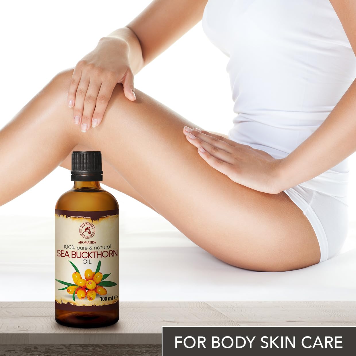 Aceite Orgánico de Espino Amarillo 100ml - Prensado en Frío - Cuidado Intensivo Rostro, Cabello y Piel - Protección UV, Anti-edad - Botella de Cristal - Compra en Línea