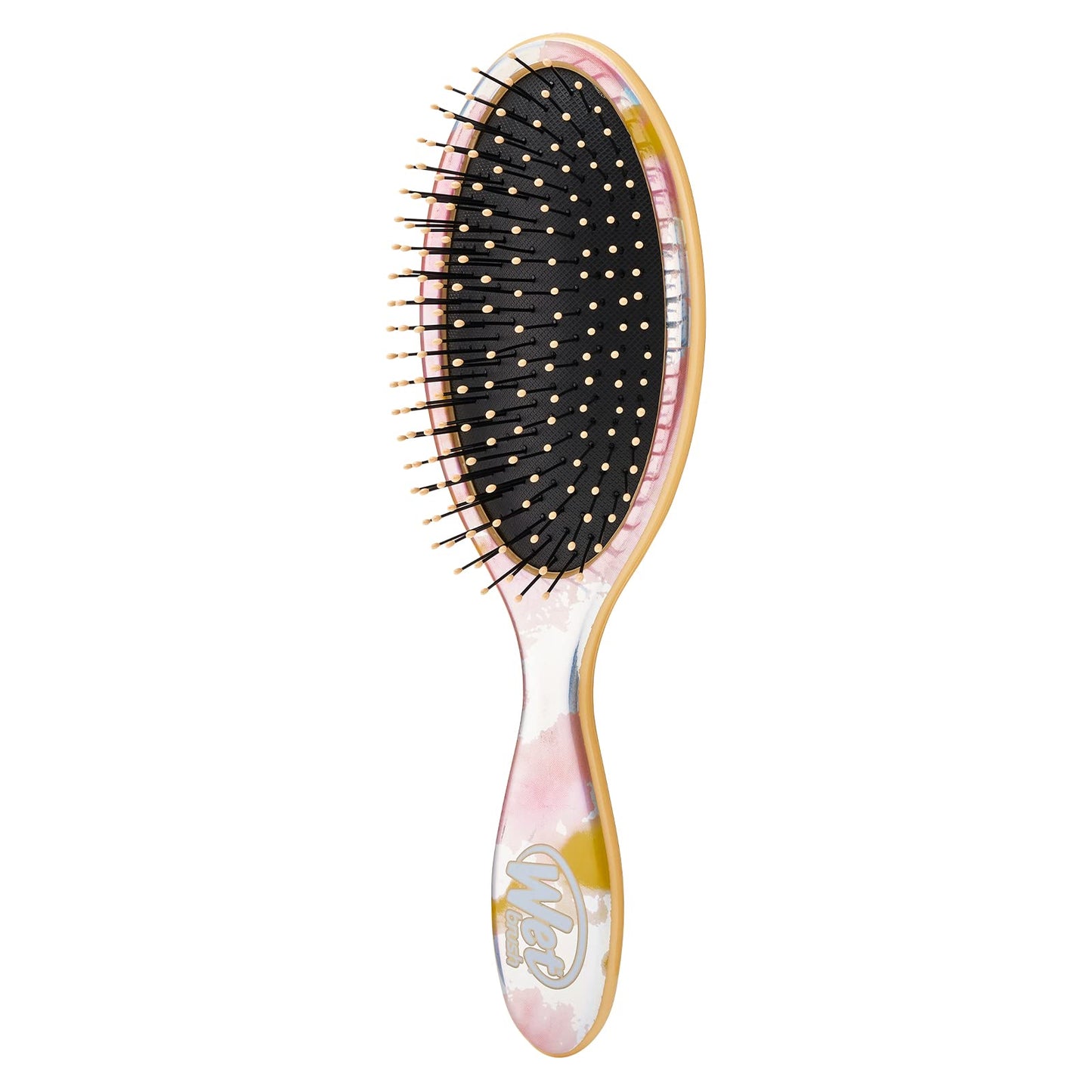 Wet Brush Cepillo desenredante original, teñido anudado, melocotón, todo tipo de cabello, cerdas IntelliFlex ultra suaves que se deslizan a través de enredos con facilidad, peine sin dolor para hombres, mujeres, niños y niñas