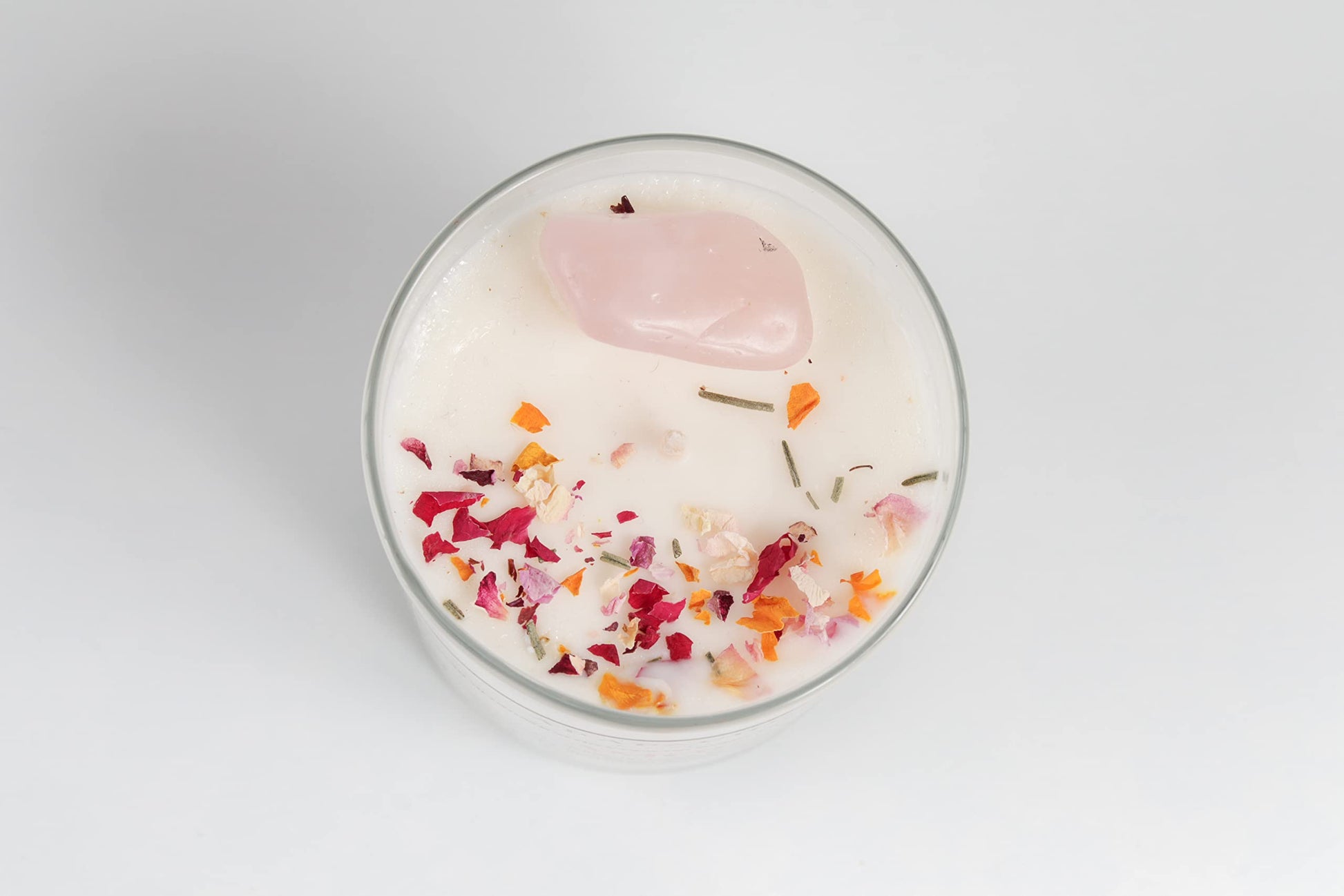 Fuwu, velas aromaticas relajantes de cera de soya con cuarzos naturales, velas decorativas hechas a mano con hierbas de olor, aromatizantes para hogar, velas aromaticas (Vainilla con coco)