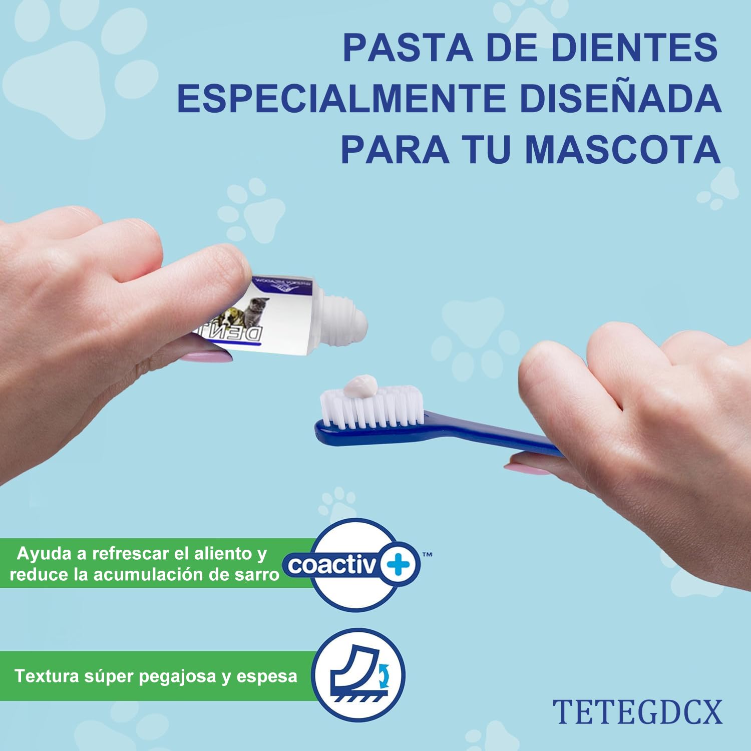 Kit de Limpieza Dental para Perro Sabor Carne con Cepillo de Dientes de Silicona Suave