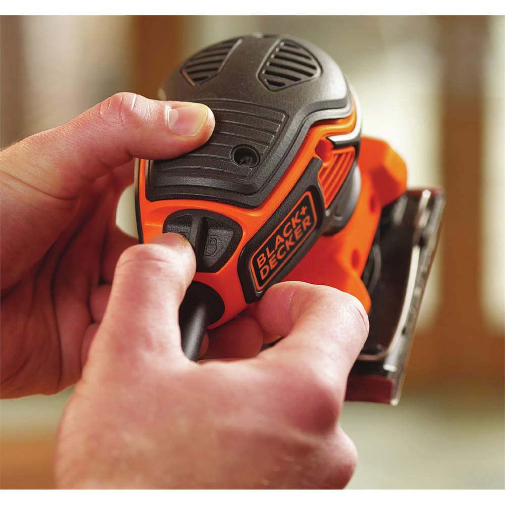 BLACK+DECKER - Lijadora órbita eléctrica de 2.0 amperios (BDEQS300)