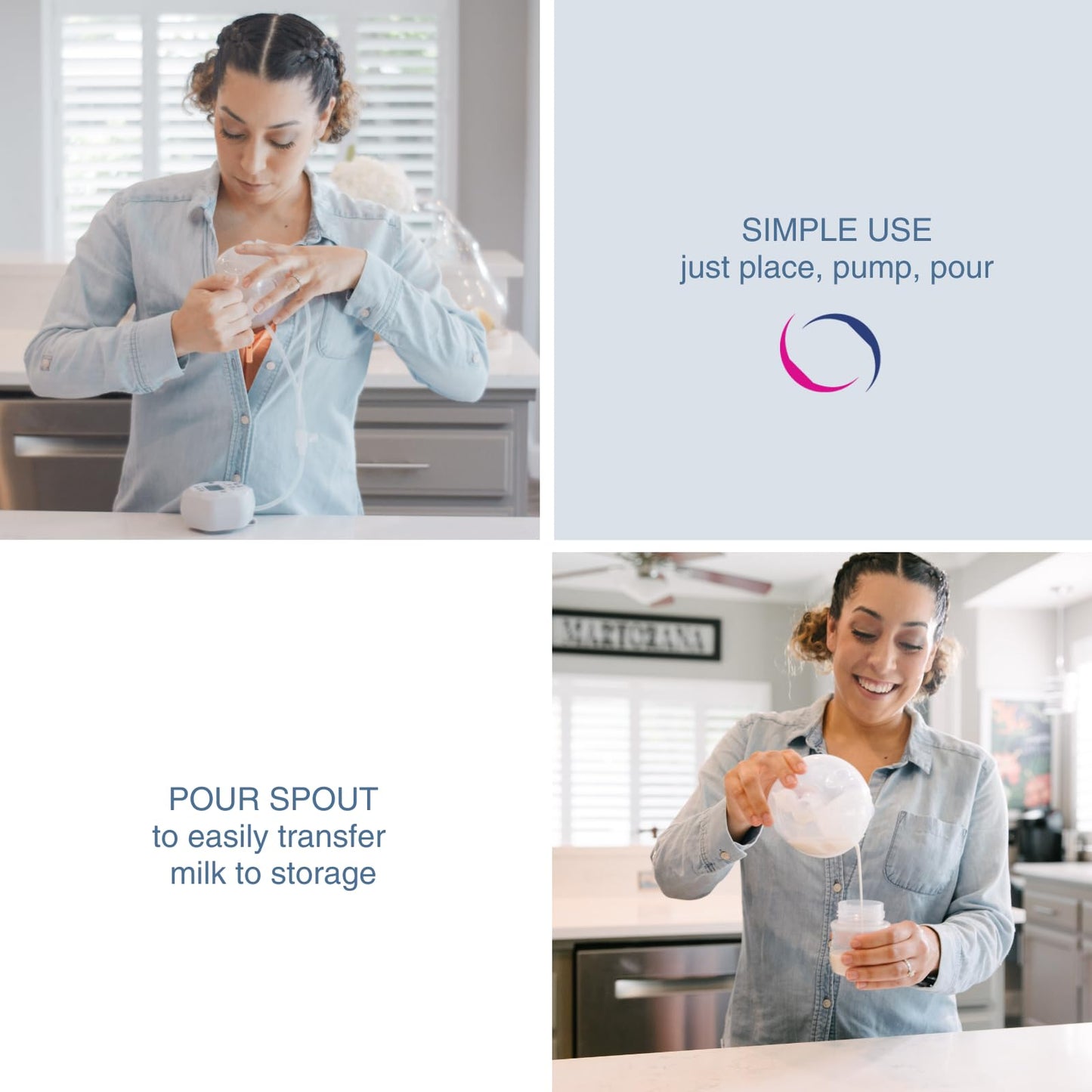 Freemie Liberty II - Sistema de extractor de leche portátil manos libres para bombeo discreto | Extractor de leche móvil recargable silencioso | Copas de brasier ultraligeras de 25 mm y 28 mm
