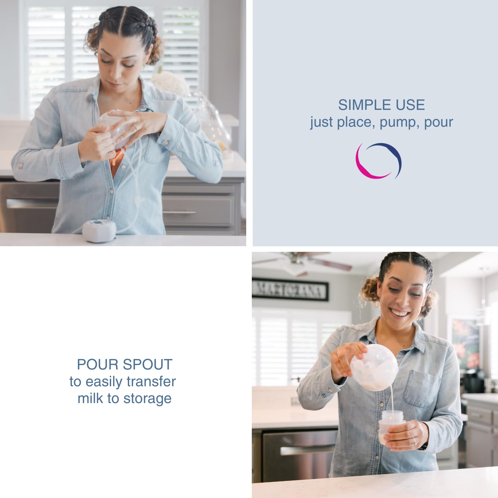Freemie Liberty II - Sistema de extractor de leche portátil manos libres para bombeo discreto | Extractor de leche móvil recargable silencioso | Copas de brasier ultraligeras de 25 mm y 28 mm