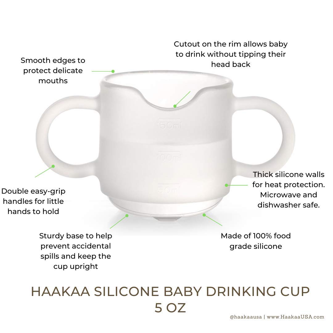 Haakaa 100% silicona taza para bebés de 6 meses + 5 onzas 1 paquete