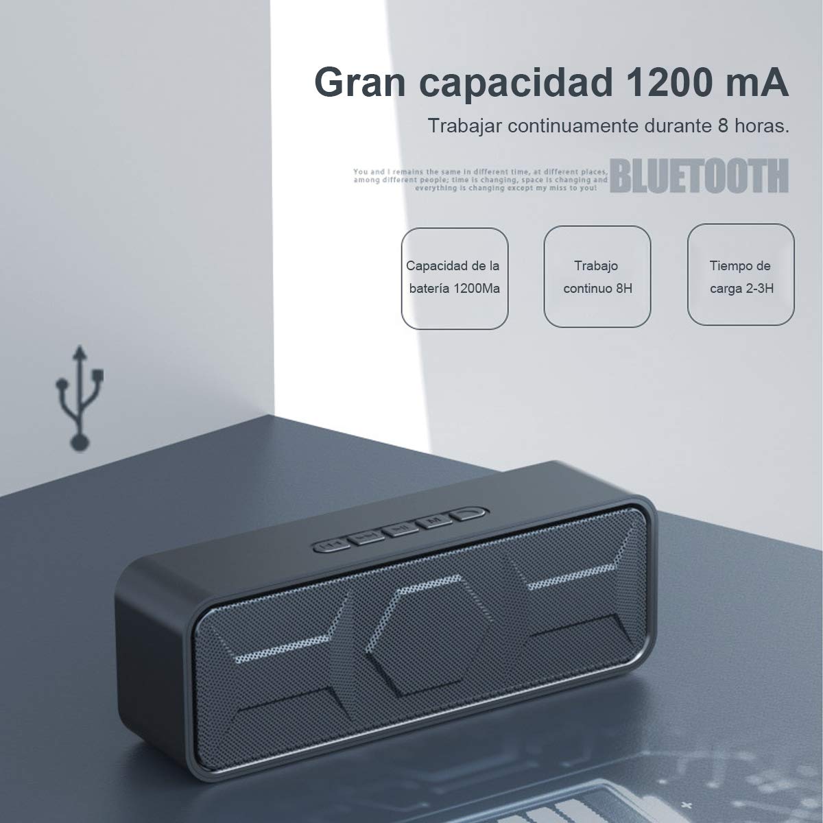 SEASKY - Bocina Bluetooth Portátil, Bluetooth 5.0 Altavoz Inalámbrico Impermeable con Sonido Estéreo HD, Bajos Profundos,Reproducción Manos Libres, 3.5mm AUX/Micro SD/TF/USB