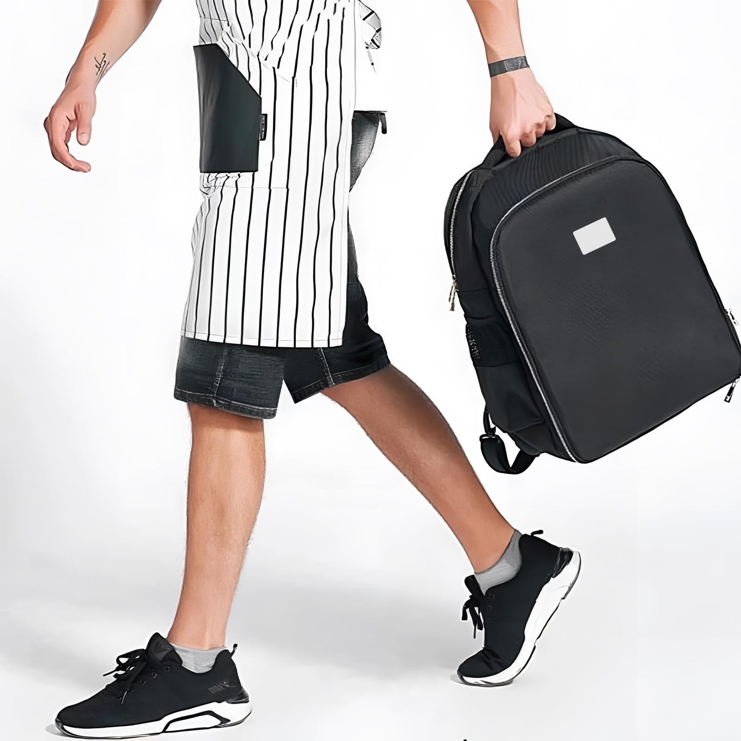 Mochila Barbero Profesional Negra Impermeable con Soporte para Espalda para Organizar Cortapelos y Tijeras