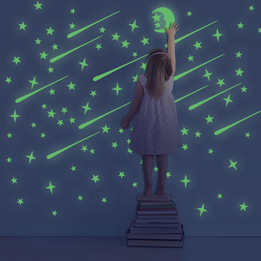 Adhesivos Luminosos Glow in Dark Stars y Moon 216 PCS para Techo y Pared para Niños