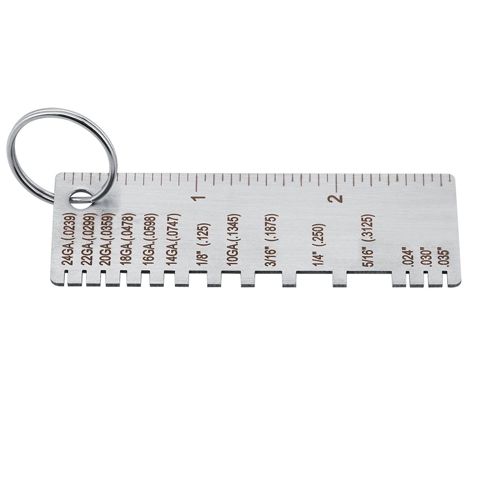 Calibre de Alambre Acero Inoxidable para Medición de Espesor de Metal y Soldadura