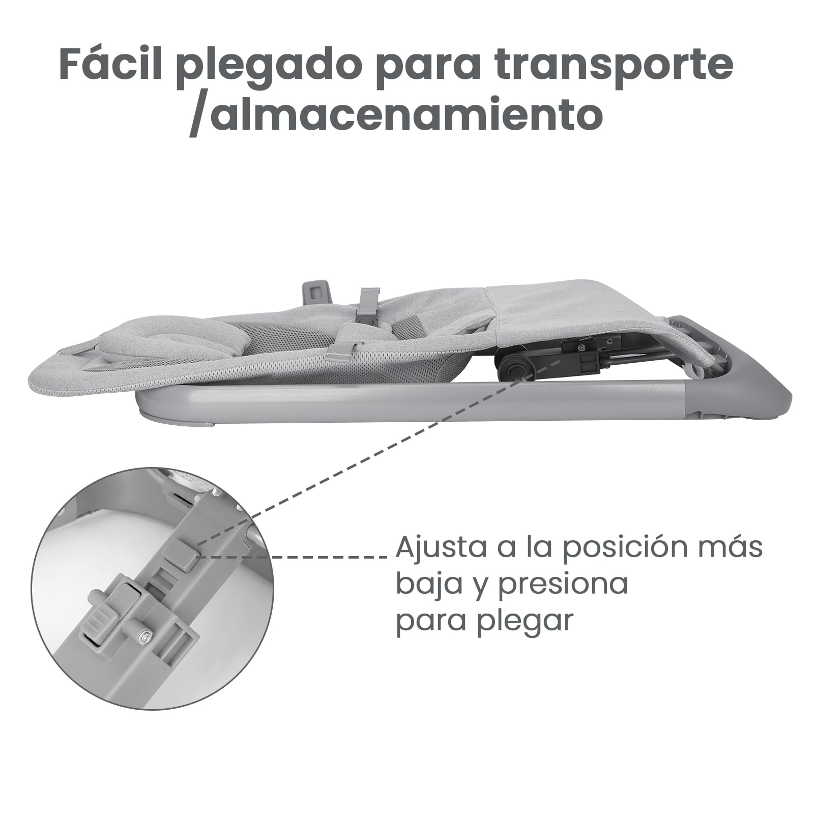 Columpio Portátil Muja Lujo Ajustable con Asiento Transpirable y Arnés de 3 Puntos