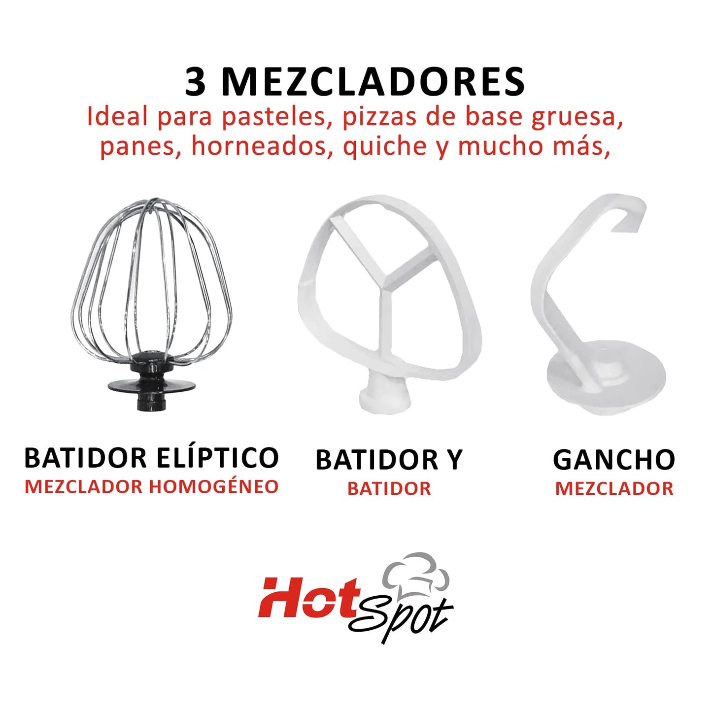 HotSpot Z569 Batidora De Pedestal Profesional 800w Bowl Acero Inoxidable 4 Litros Mezclador Eléctrico Hogar Cocina Repostería