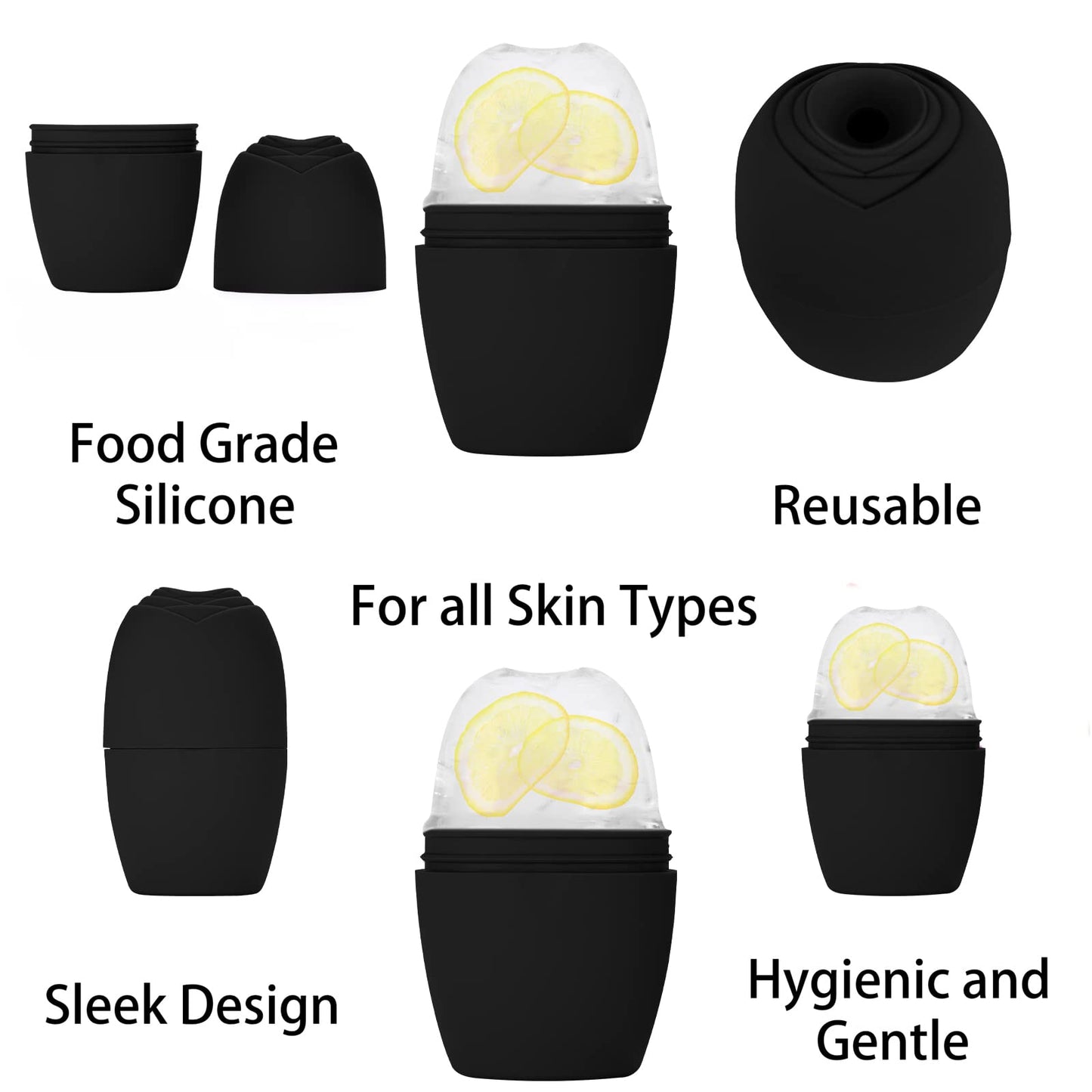 Evmliy Rodillo Facial de Hielo, Rodillo de Hielo de Silicona para Apretar Y Levantar La Piel, para Aliviar La Hinchazón de La Cara Y Los Ojos, Molde Facial Reutilizable para El Cuello para Mejorar El