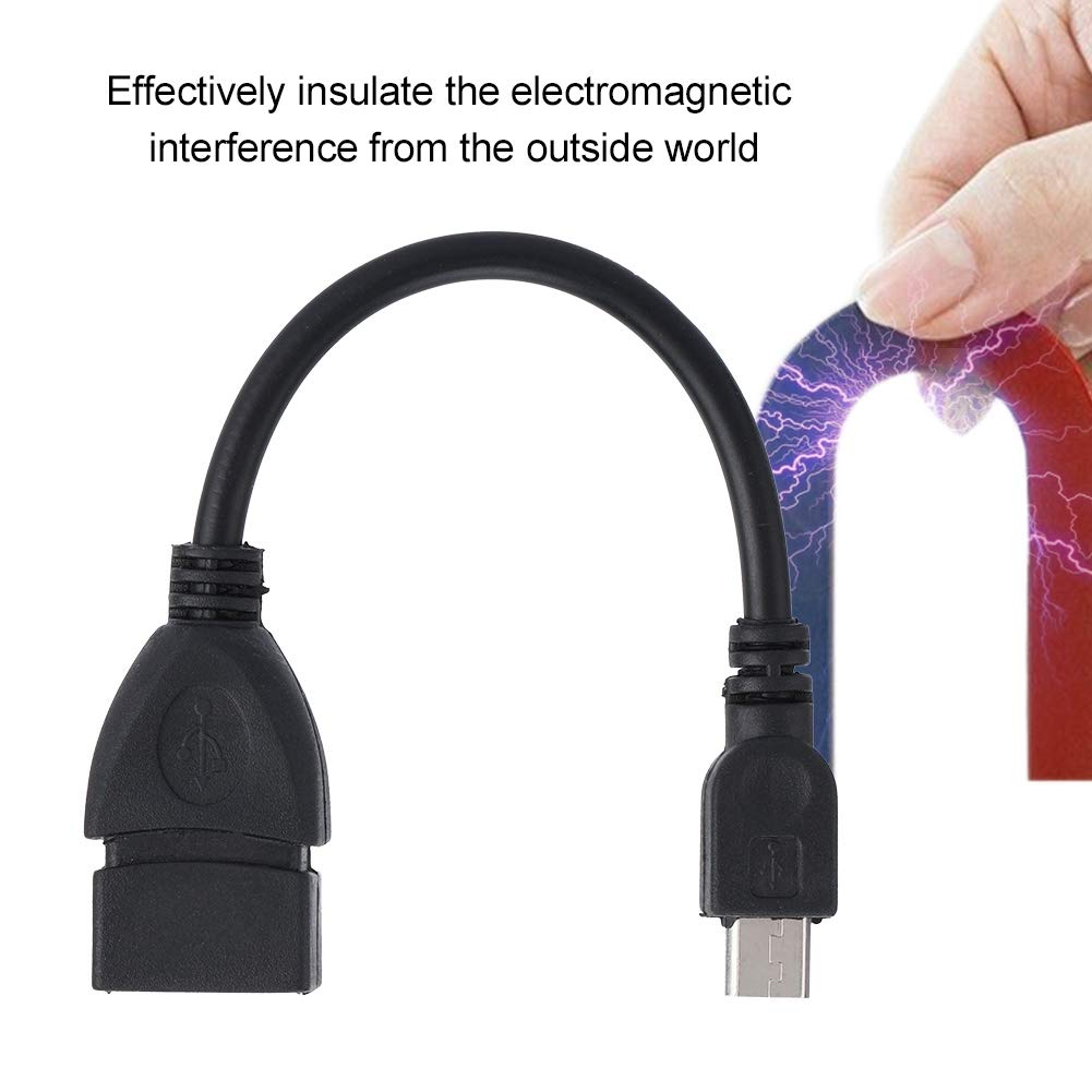 Cable Adaptador OTG Android ASHATA Negro Interfaz Micro USB a USB Hembra