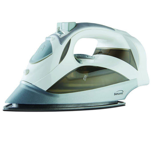 Brentwood MPI-59W - Plancha de vapor con cable retráctil, color blanco