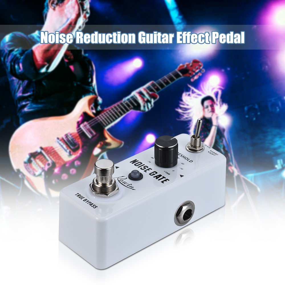 Genérico Pedal de Efectos de Guitarra con reducción de Ruido Noise Gate, 2 Modos, Carcasa de aleación de Aluminio, Bypass Real