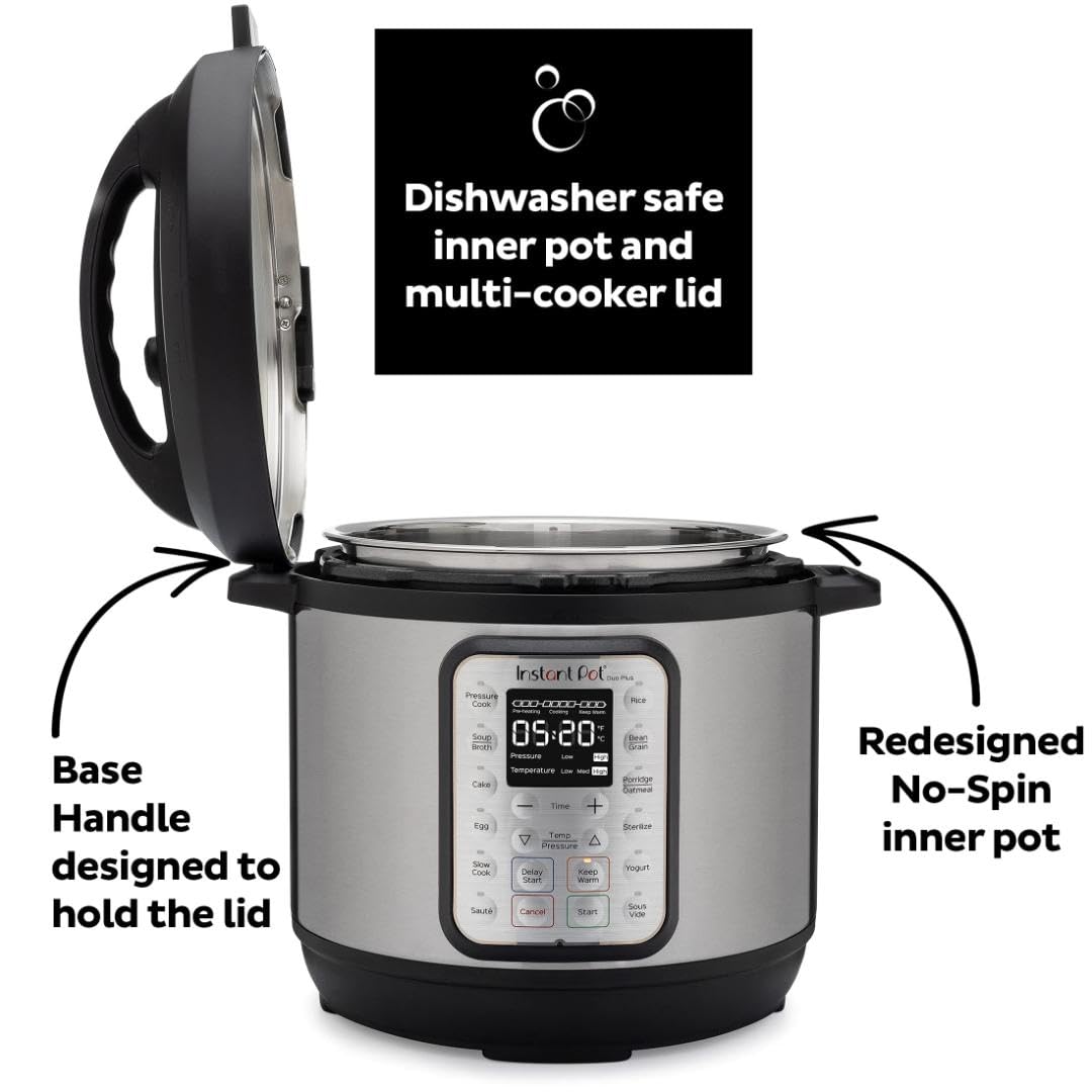 Instant Pot Duo Plus Olla de Presión Multi Uso 9-in-1, Acero Inoxidable