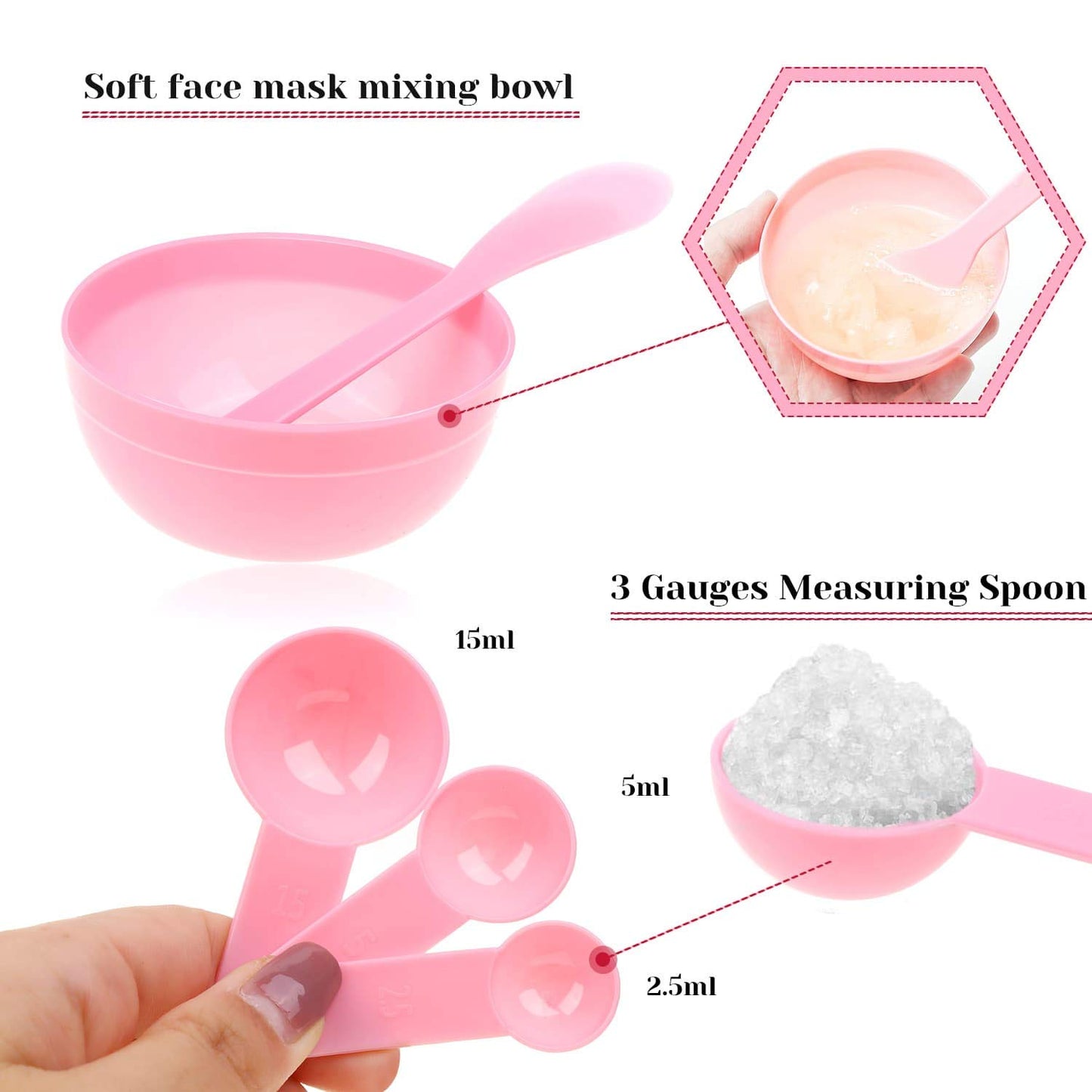 Set de 11 accesorios para preparar y aplicar mascarillas faciales: cuencos, espátula, cepillo de silicona y más - Anezus. Ideal para cuidar tu piel en casa de forma profesional.
