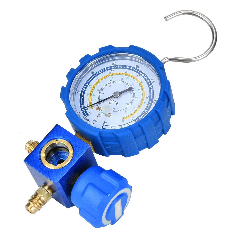 Manómetro de aire Acondicionado para R22 / R410A / R134A / R407C Herramienta de Refrigeración de Aire Acondicionado de Baja Presión con mirilla G1 / 4