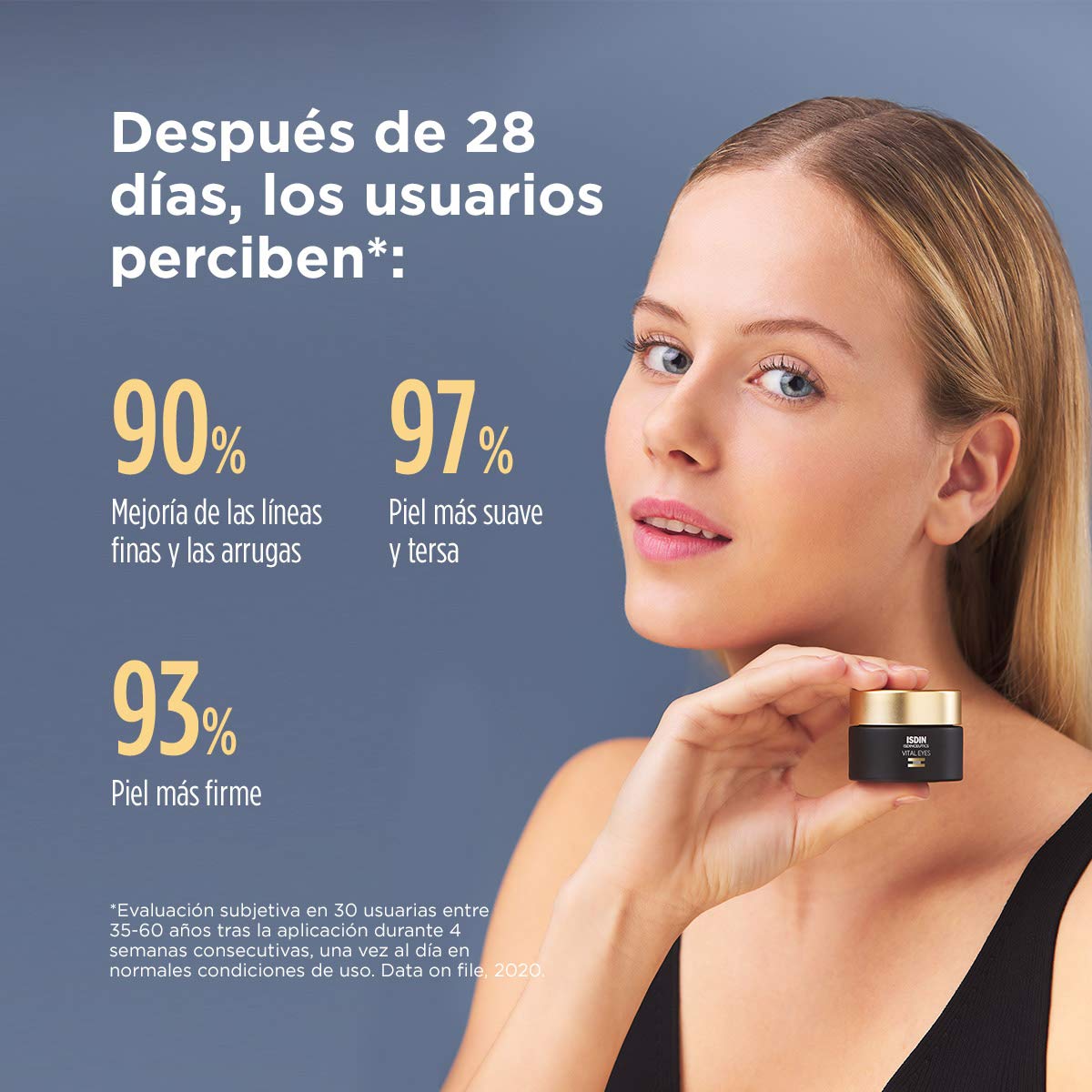 ISDIN Isdinceutics vital eyes, crema contorno de ojos antiarrugas,15 ml + FotoUltra Age Repair Fusion Color Water SPF 50 - Protector solar facial de fase acuosa,con color, 50 ml