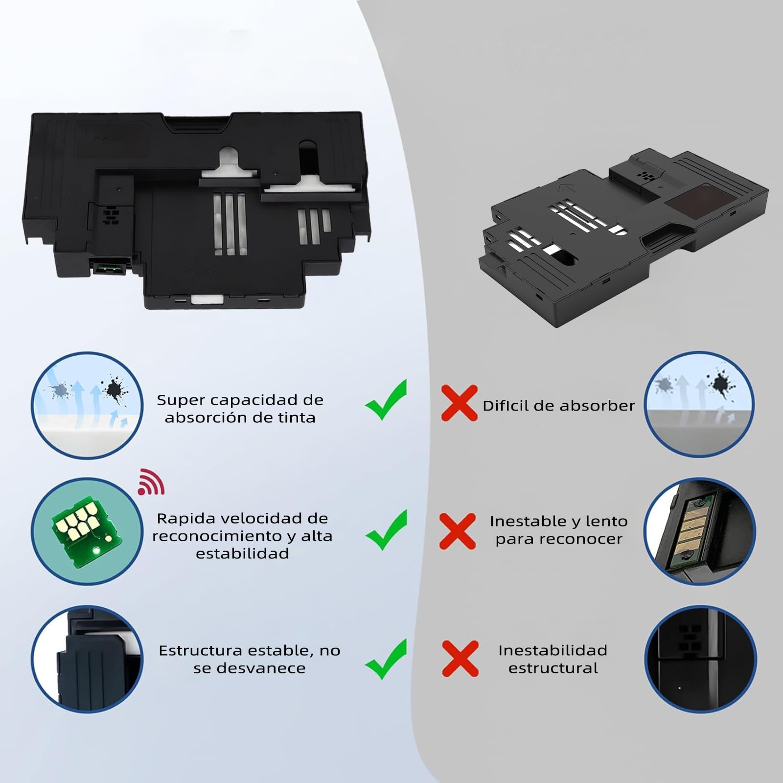 Cartucho de Mantenimiento TEZXSAEW Negro Compatible con Impresoras Canon PIXMA