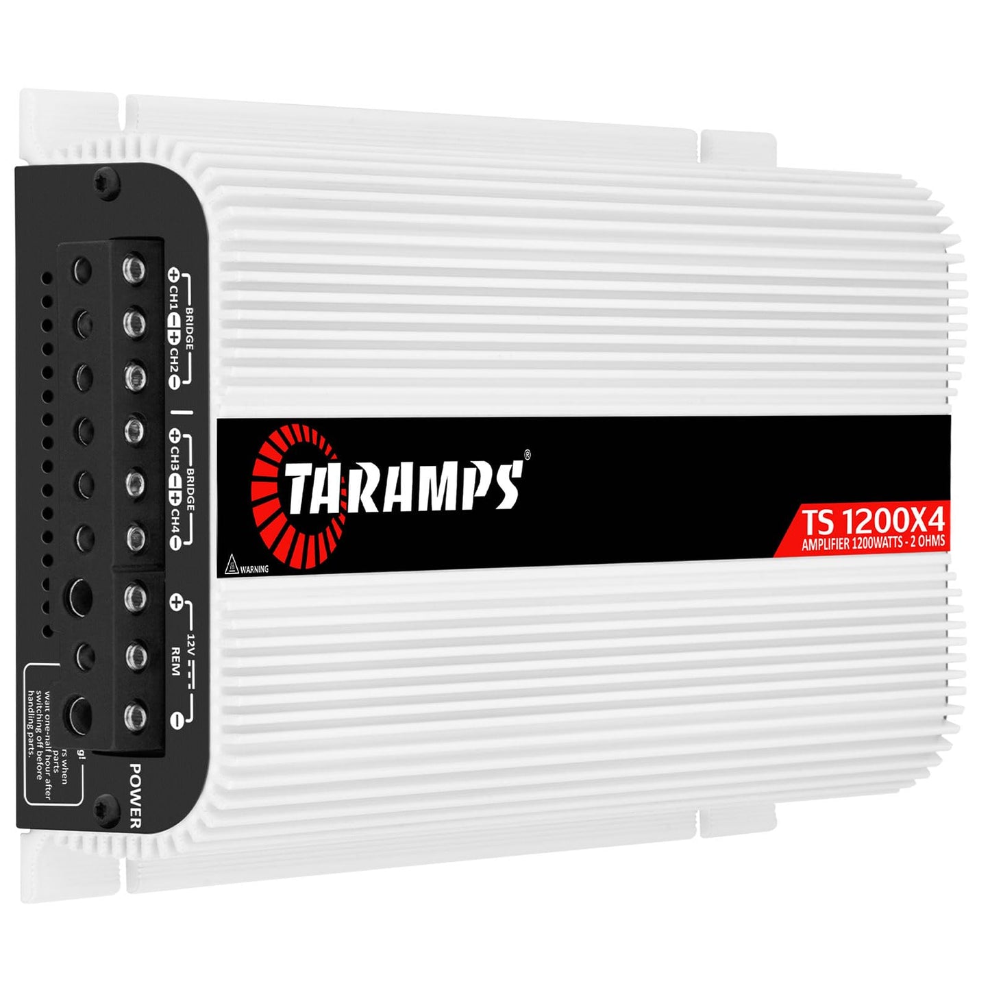 Amplificador de Audio para Auto Taramps TS 1200X4 Blanco Rango Completo clase D 1200 W RMS 4 Canales o 2 Puenteado