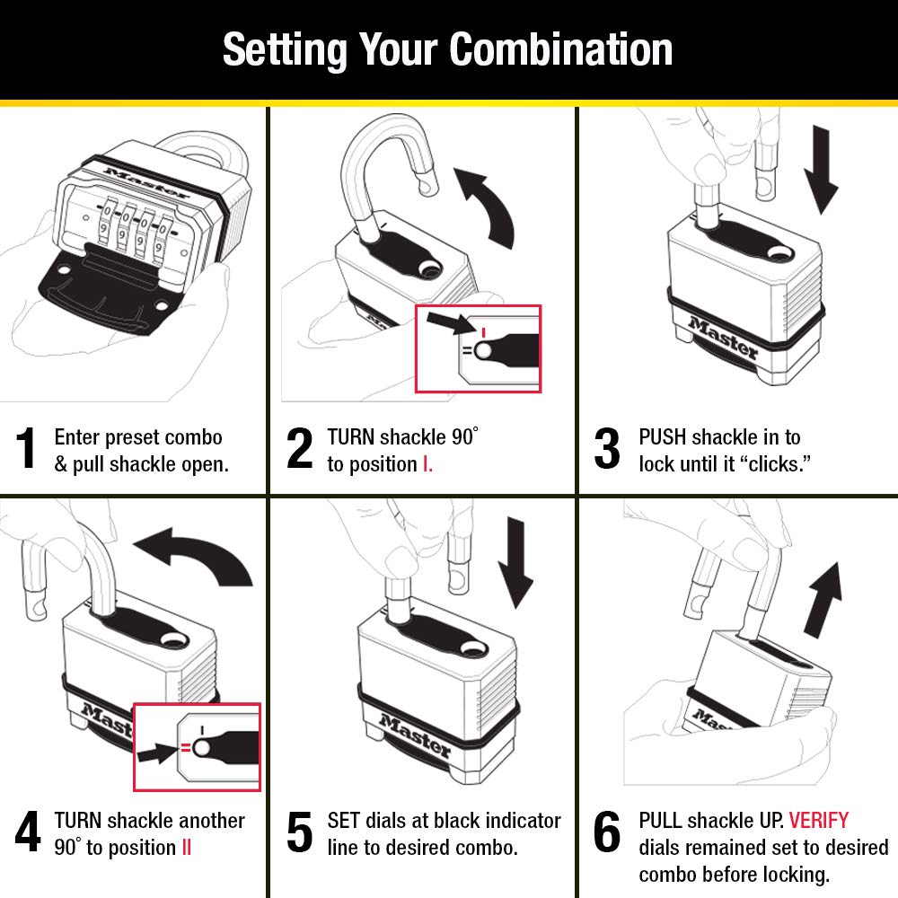 Candado de Combinación Master Lock Magnum 5.08 cm M175XDLF