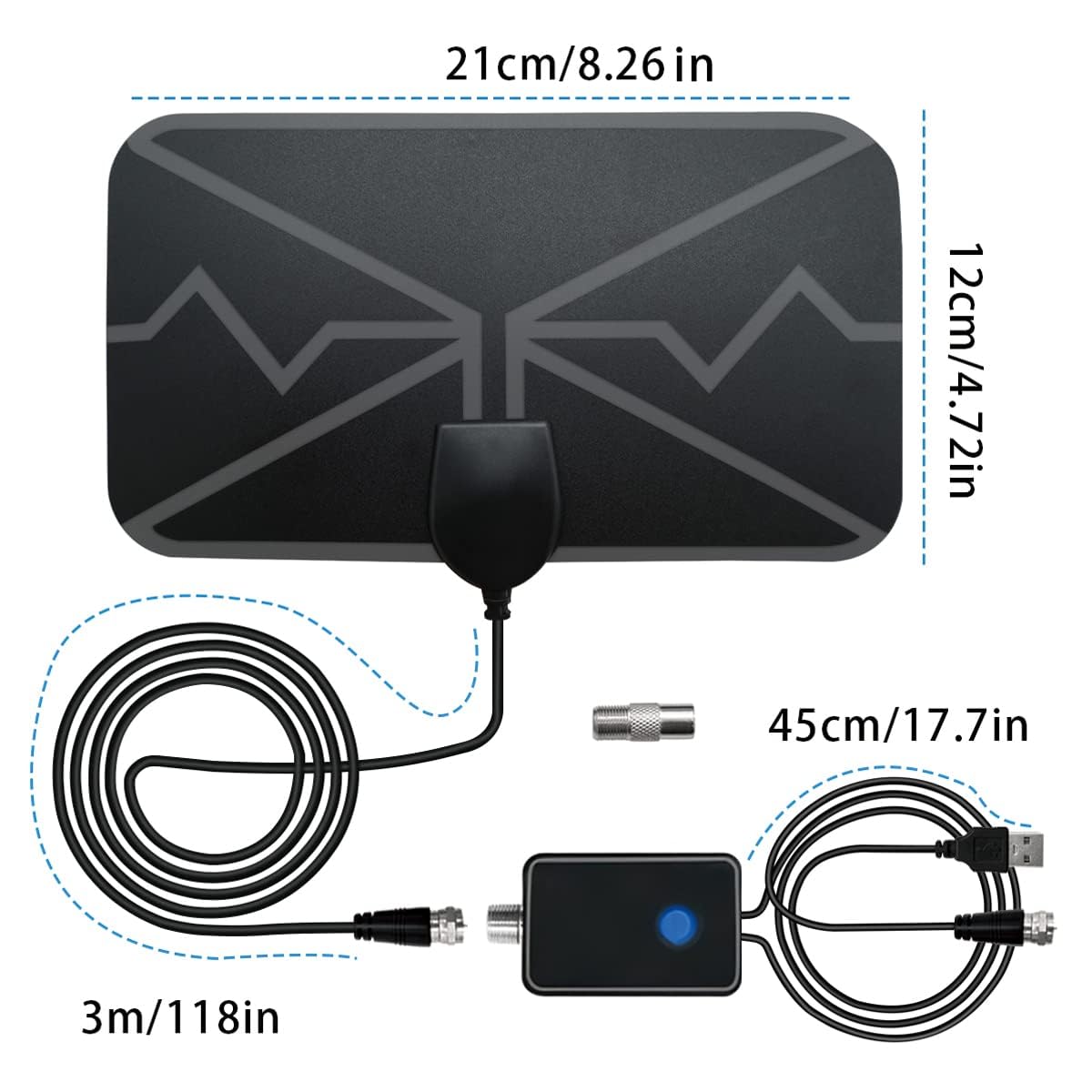 TOPOST Antena de TV Digital Interior, HDTV Antena para Television 1080P 4K con Amplificador de Señal