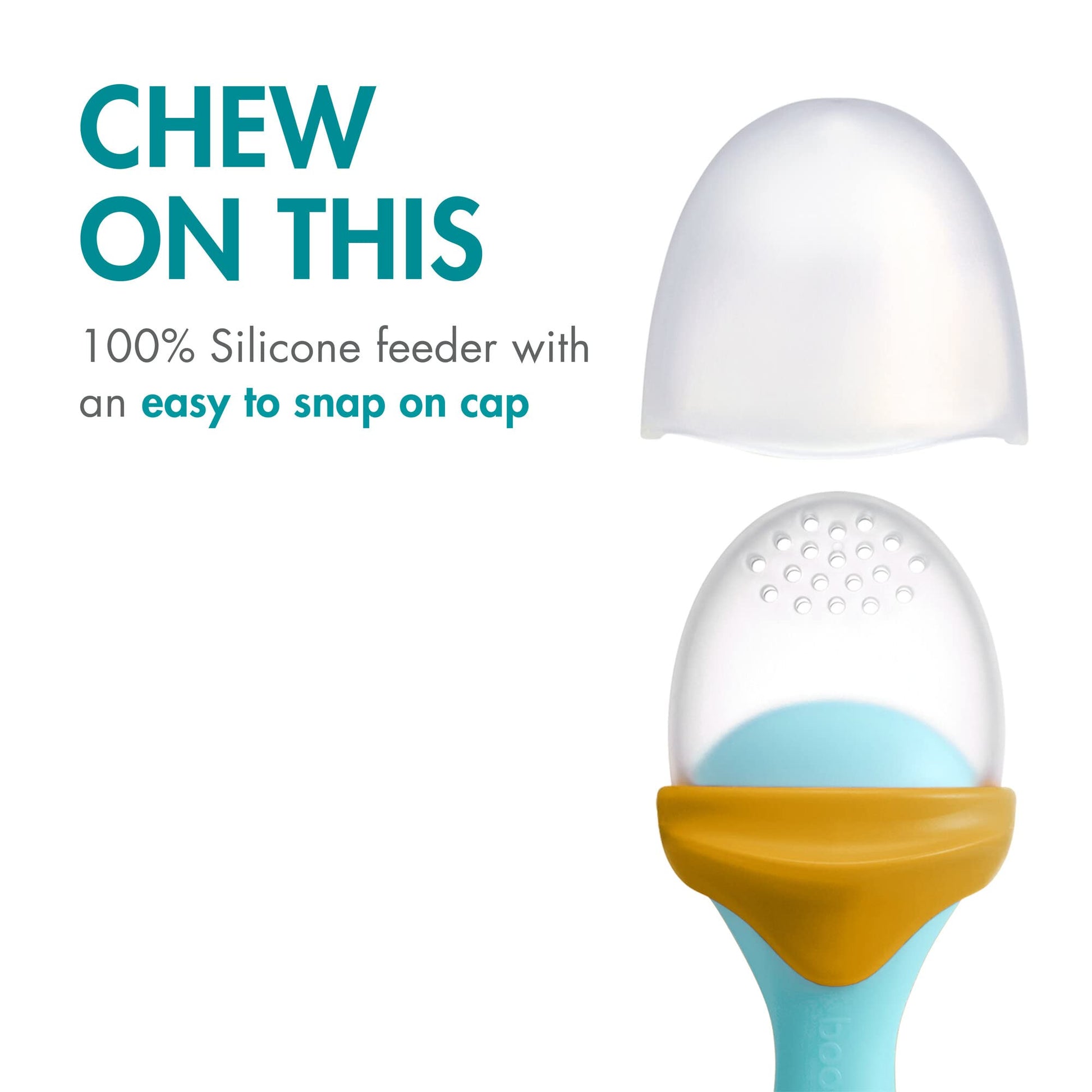 Boon Pulp - Alimentador de frutas de silicona suave para bebés - Juego de alimentación de bebé de silicona suave - Suministros de destete LED para bebés - Esenciales para la alimentación del bebé -