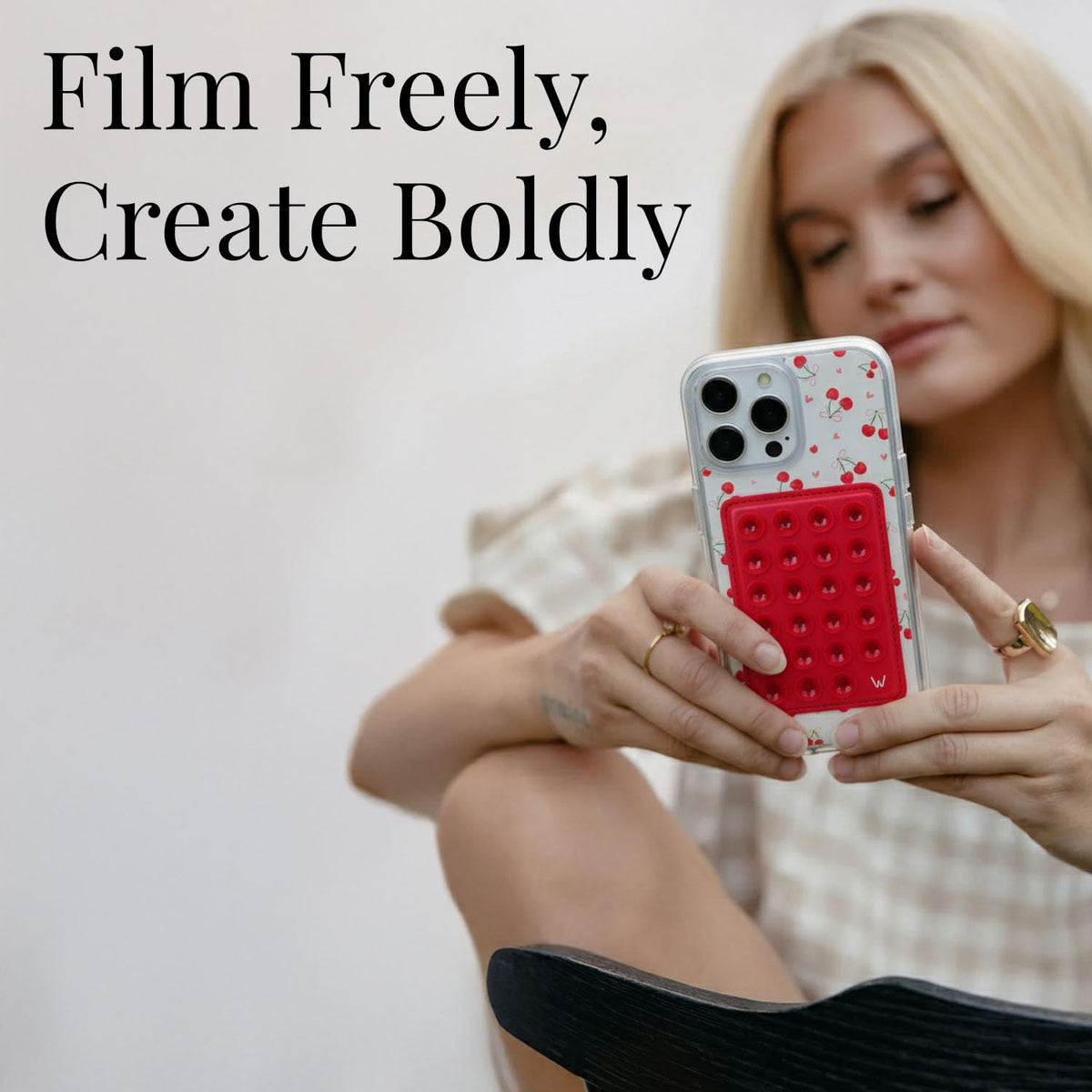 Soporte para Teléfono Walli Rojo con Ventosa Fuerte para iPhone