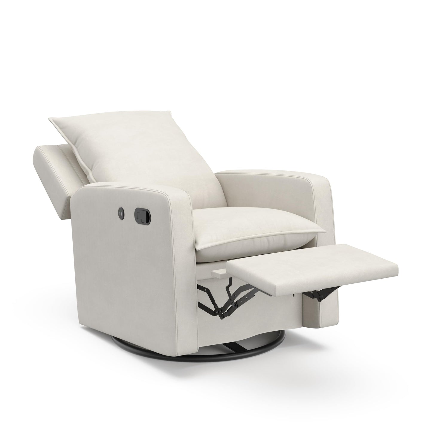 Sillón Reclinable Storkcraft Marfil con Puerto de Carga USB y Base Giratoria de 360 Grados