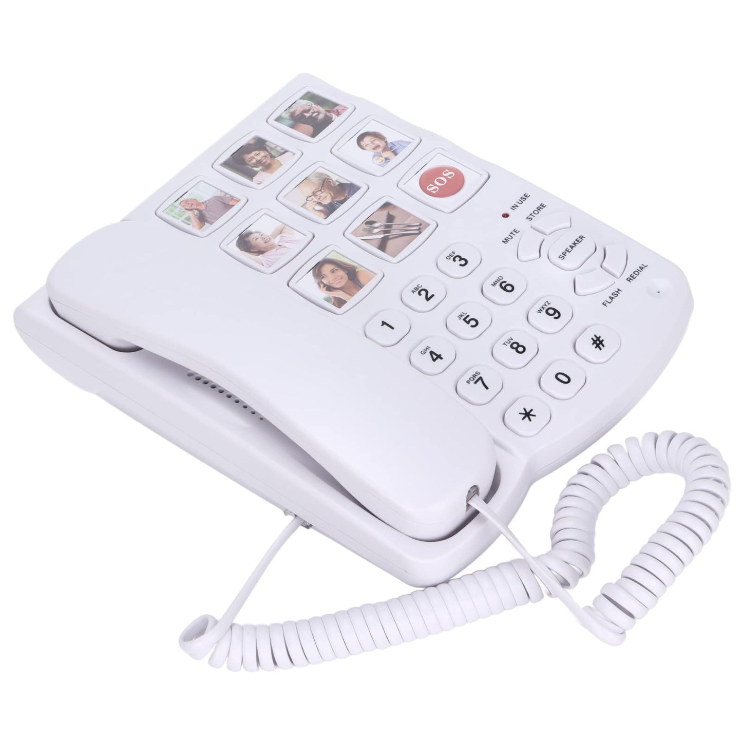 fansheng Teléfonos de Botones Grandes para Personas Mayores, con Discapacidad Auditiva, Teléfono Fijo con Cable Y Tonos de Llamada Súper Fuertes para Hogar, Teléfono de Escritorio con Cable
