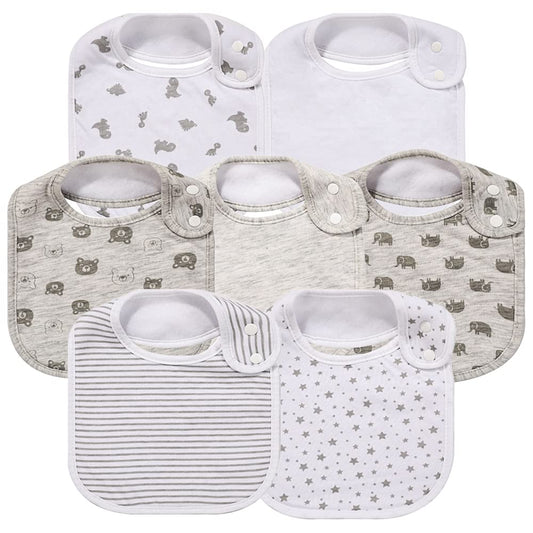 Baberos Absorbentes de Algodón Gelisite Multicolor Paquete de 7 para Bebé