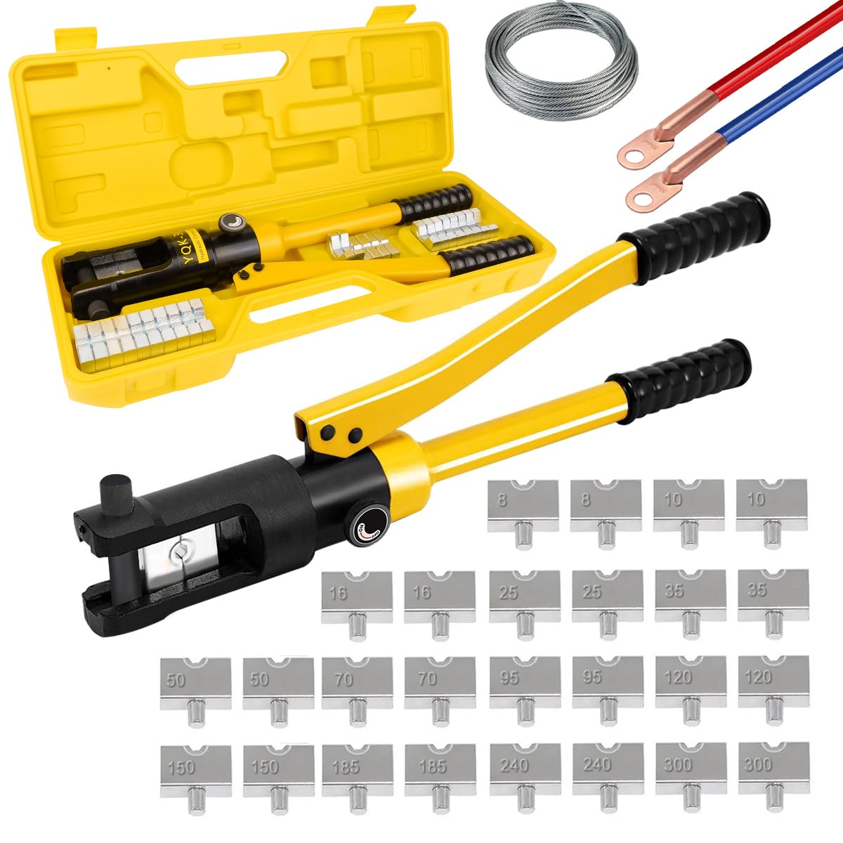 Pinza Crimpadora Hidráulica Con Manual Robusto 16 Toneladas 13 Dados