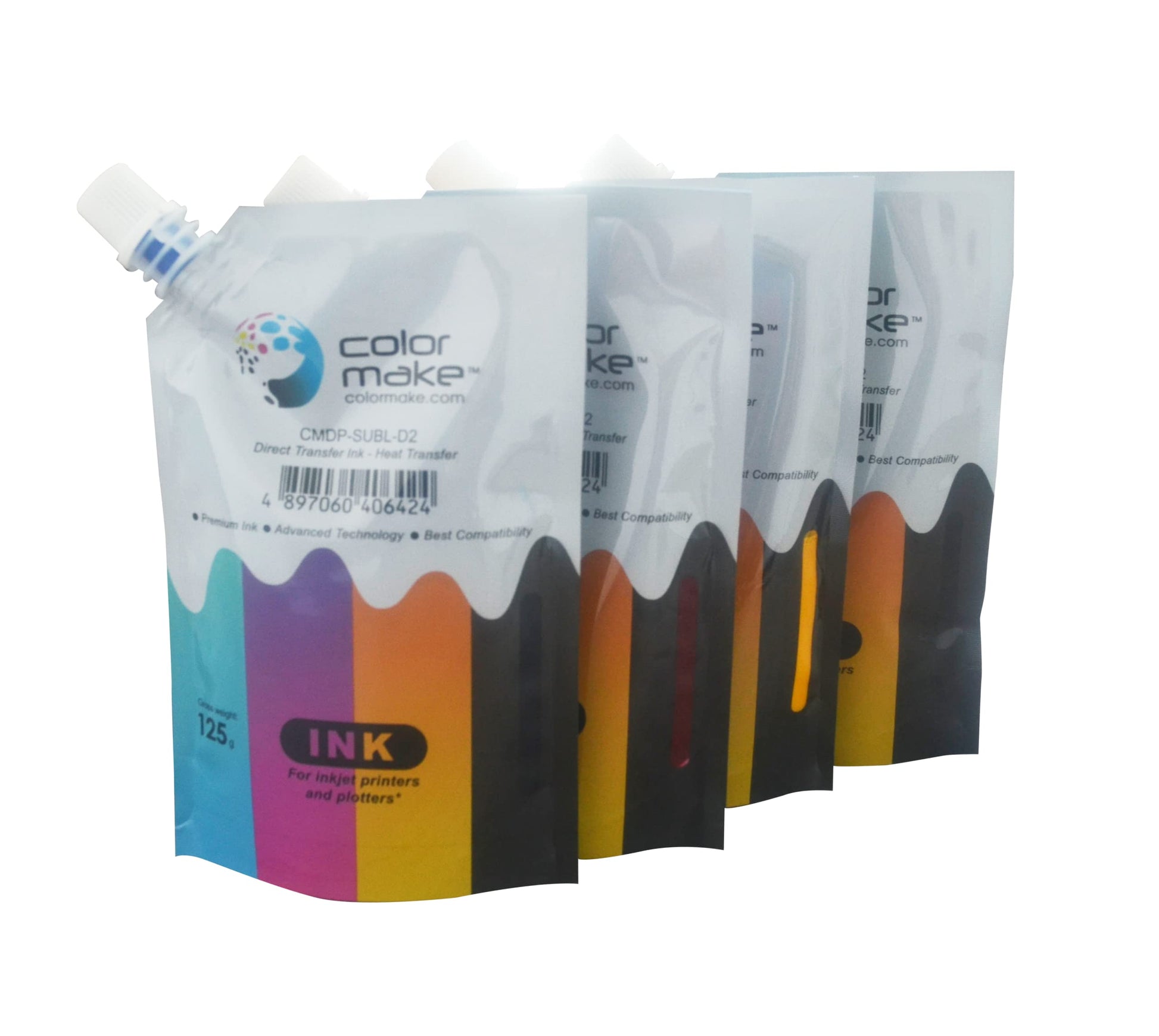 Kit Tinta Sublimación 125ml Color Make CMYK.