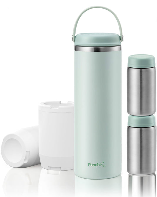 Enfriador de Leche Materna Papablic CapsuleChill Acero Innovador Portátil 20 Onzas