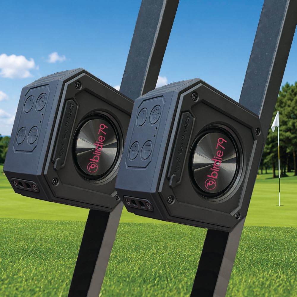Liphontcta Birdie79 - 2023 New 2-Pack Golf Speaker: Magnetic, Loud Stereo Sound, Bass Boost, Bluetooth, IPX7 Waterproof, Rugged & Shockproof - 30W