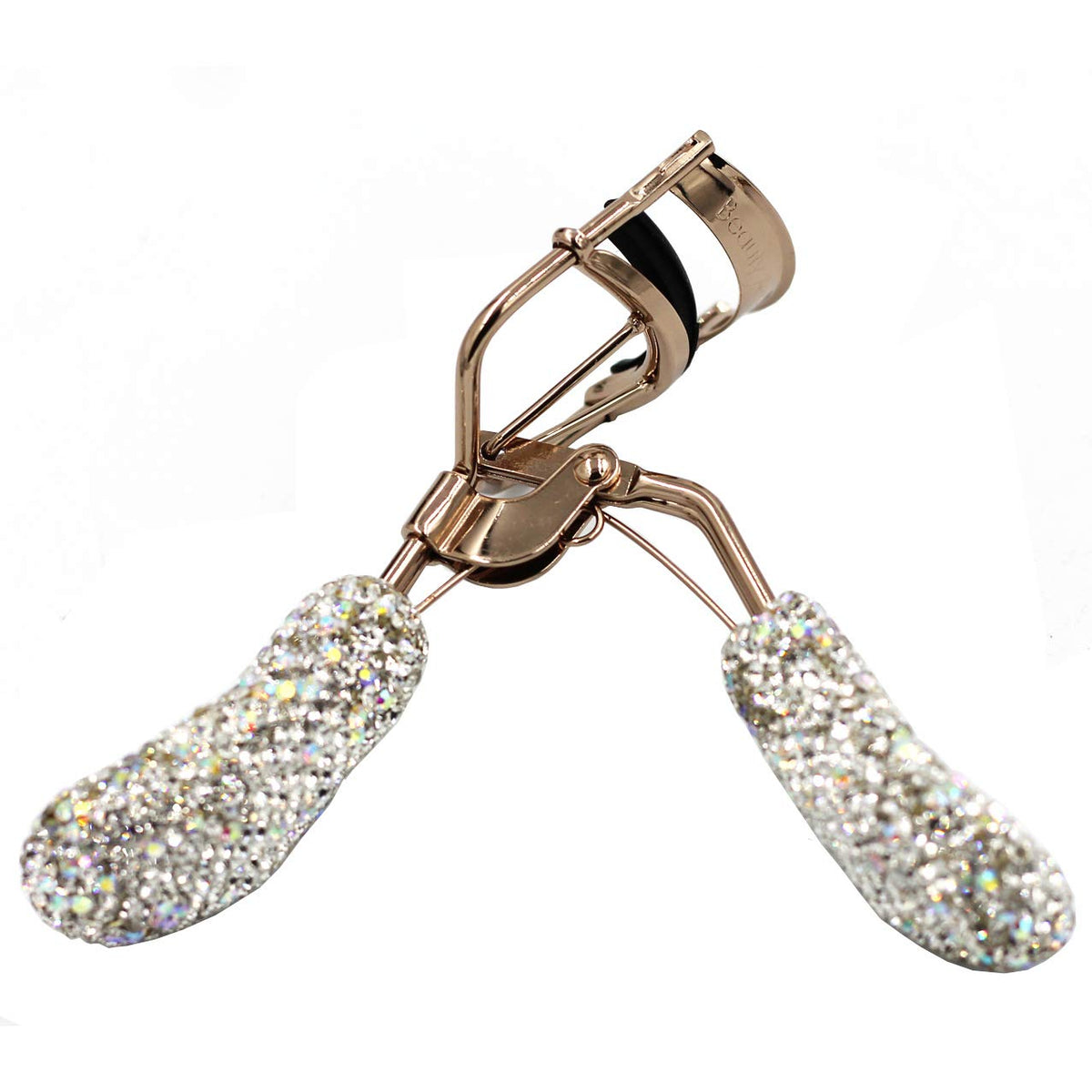 Bestbling Bling Bling - Rizador de pestañas de maquillaje con almohadillas de presión de silicona y resorte cargado para no pellizcar ni tirar (plata)