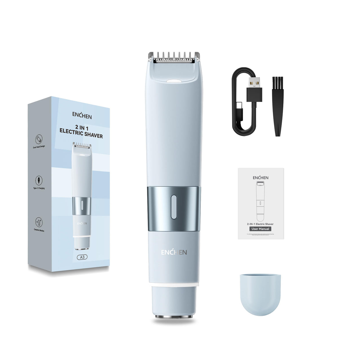 Enchen Electric Shaver Azul Depiladora Elctrica Afeitadora Corporal
