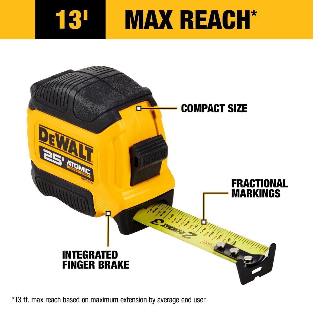 Dewalt Atomic Compact Series - Cinta métrica de 25 pies