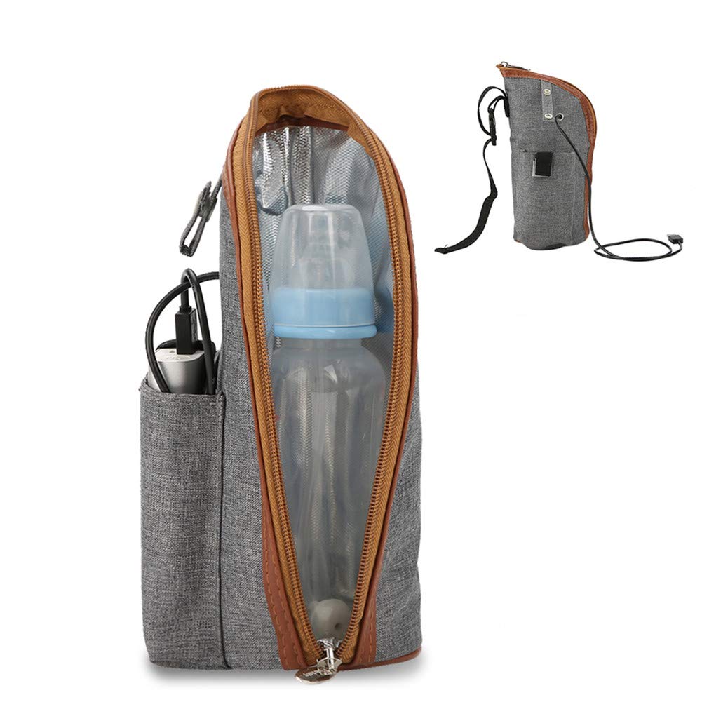 Semme - Calentador de bolsas de leche materna, biberones, bolsa de calentador de biberones, portátil para bebidas y biberones, ideal para viajes en coche, compras