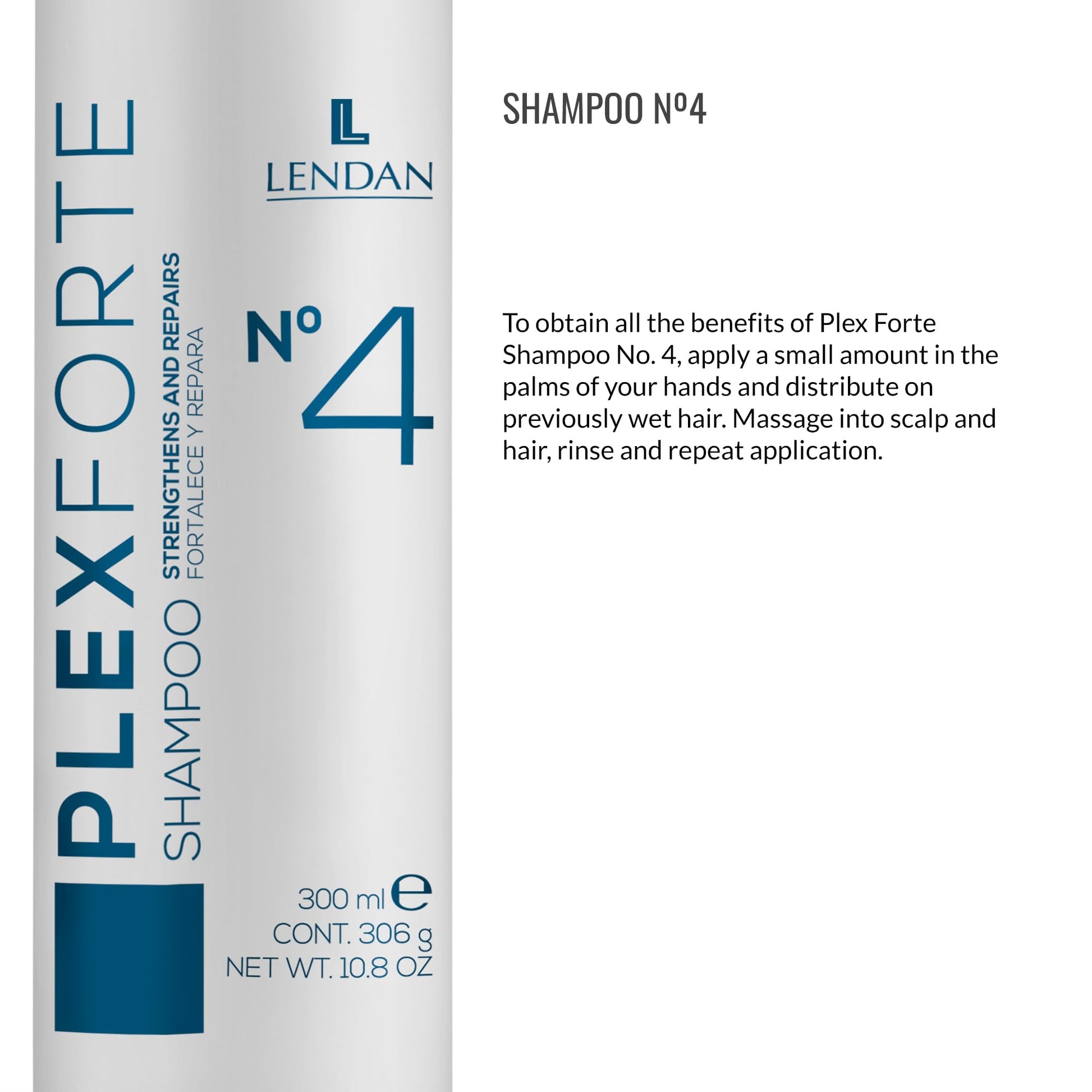 Lendan Plex Forte Champú No 4 Fortalece Y Repara - 300 ml
